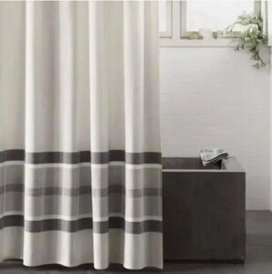 Project 62 White and Gray Striped Shower Curtain